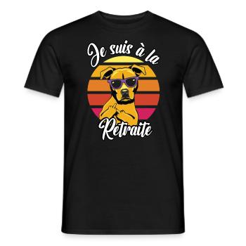 je suis à la retraite - T-shirt homme - noir - Devant - AI Model Male 178 light (178cm)