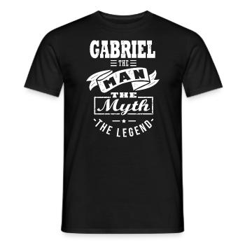 Gabriel the man the myth the legend cadeau gabriel - T-shirt homme - noir - Devant - AI Model Male 178 light (178cm)