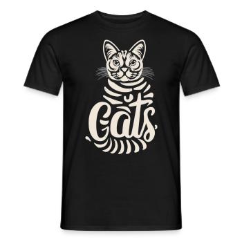 Cat lettering artistic - Men's T-Shirt - black - Front - AI Model Male 178 light (178cm)
