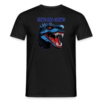 Reptile, Dinosaurs, Jaws and Claws, - Men's T-Shirt - black - Front - AI Model Male 178 light (178cm)