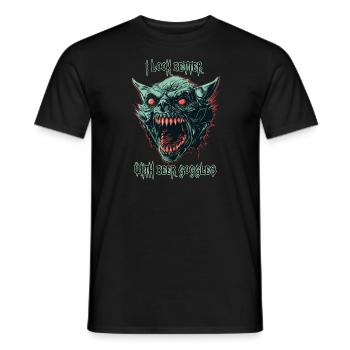 Dämonen-Ghul-Bierbrille - Männer T-Shirt - Schwarz - Vorne - AI Model Male 178 light (178cm)