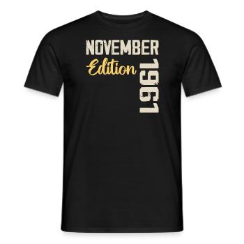 Born in November 1961 - Edition 1961 - Men's T-Shirt - black - Front - AI Model Male 178 light (178cm)