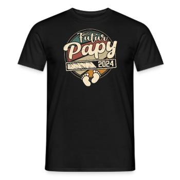 Futur Papy 2024 Cadeau annonce grossesse Homme - T-shirt homme - noir - Devant - AI Model Male 178 light (178cm)