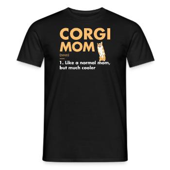Chien Corgi Maman Définition - T-shirt homme - noir - Devant - AI Model Male 178 light (178cm)