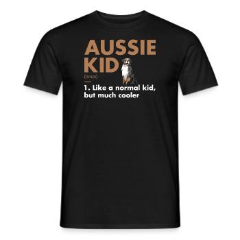 Dog Aussie Kid Definition - Men's T-Shirt - black - Front - AI Model Male 178 light (178cm)
