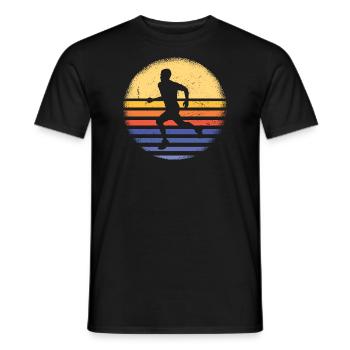 Sport Retro Sunset Running - Männer T-Shirt - Schwarz - Vorne - AI Model Male 178 light (178cm)
