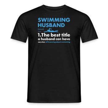 Sport Husband Swimming - Männer T-Shirt - Schwarz - Vorne - AI Model Male 178 light (178cm)