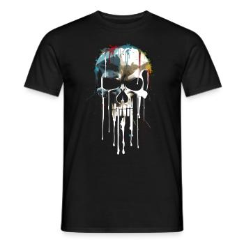 Crâne Crâne Mort Dégoulinant Peinture - T-shirt homme - noir - Devant - AI Model Male 178 light (178cm)
