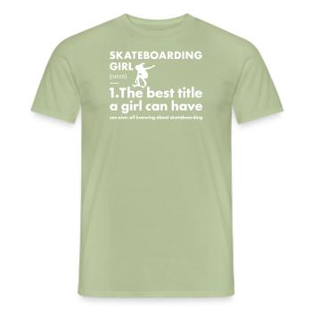 Sport Girl Skateboarding - Männer T-Shirt - Sage - Vorne - AI Model Male 178 light (178cm)