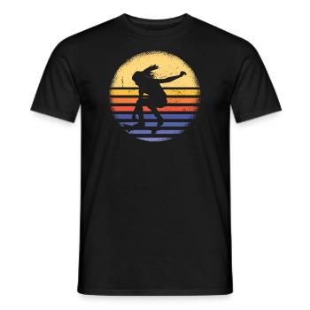 Sport Retro Sunset Skateboarding - Männer T-Shirt - Schwarz - Vorne - AI Model Male 178 light (178cm)