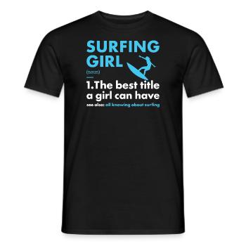 Sport Girl Surfing - Männer T-Shirt - Schwarz - Vorne - AI Model Male 178 light (178cm)