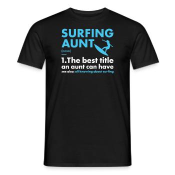 Sport Aunt Surfing - Männer T-Shirt - Schwarz - Vorne - AI Model Male 178 light (178cm)
