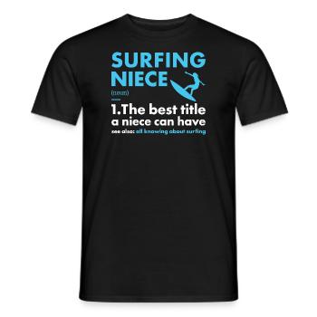 Sport Niece Surfing - Männer T-Shirt - Schwarz - Vorne - AI Model Male 178 light (178cm)