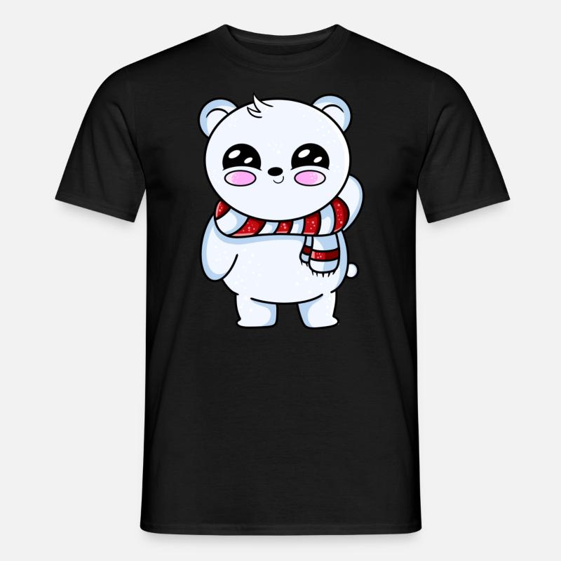 Kawaii Eisbär - Männer T-Shirt - Schwarz
