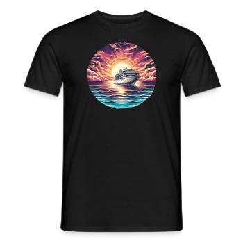 Cruise into the sunset - Men's T-Shirt - black - Front - AI Model Male 178 light (178cm)