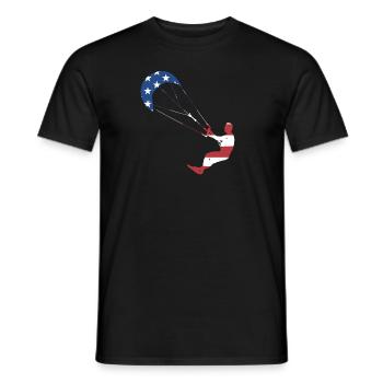 Sport Us Flag Kitesurf - T-shirt homme - noir - Devant - AI Model Male 178 light (178cm)