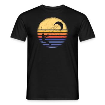 Sport Retro Sunset Kitesurfing - Männer T-Shirt - Schwarz - Vorne - AI Model Male 178 light (178cm)