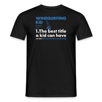 Sport Kid Windsurfing - Men's T-Shirt - black - Front - AI Model Male 178 light (178cm)