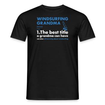 Sport Grandma Windsurfing - Men's T-Shirt - black - Front - AI Model Male 178 light (178cm)