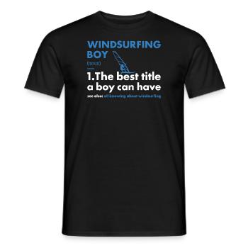 Sport Boy Windsurfing - Men's T-Shirt - black - Front - AI Model Male 178 light (178cm)
