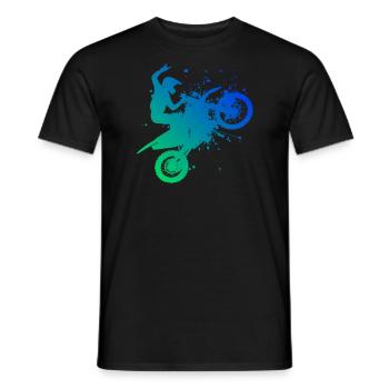 Men's Dirt Bike Dirt Biker Supermoto Dirt Bike - Men's T-Shirt - black - Front - AI Model Male 178 light (178cm)