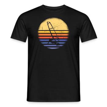 Sport Retro Sunset Windsurfing - Men's T-Shirt - black - Front - AI Model Male 178 light (178cm)