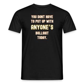 Pas de conneries aujourd’hui - T-shirt homme - noir - Devant - AI Model Male 178 light (178cm)