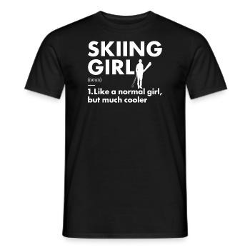 Sport Girl Skiing - Männer T-Shirt - Schwarz - Vorne - AI Model Male 178 light (178cm)