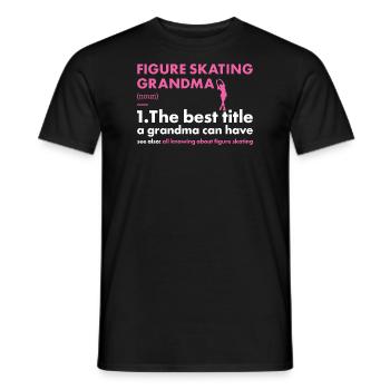 Sport Grandma Figure Skating - Men's T-Shirt - black - Front - AI Model Male 178 light (178cm)
