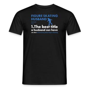 Sport Husband Figure Skating - Men's T-Shirt - black - Front - AI Model Male 178 light (178cm)