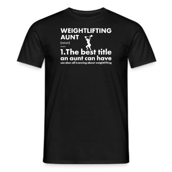 Sport Aunt Définition Haltérophilie - T-shirt homme - noir - Devant - AI Model Male 178 light (178cm)