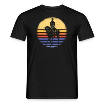 Sport Retro Sunset Equestrian - Men's T-Shirt - black - Front - AI Model Male 178 light (178cm)