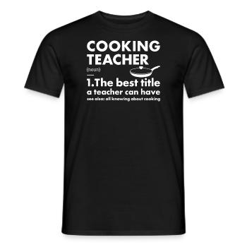 Cuisinier Enseignant Définition Cuisine - T-shirt homme - noir - Devant - AI Model Male 178 light (178cm)