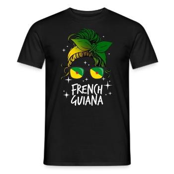 Guyane française - T-shirt homme - noir - Devant - AI Model Male 178 light (178cm)
