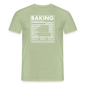 Baker Nutrition Pâtisserie - T-shirt homme - vert sauge - Devant - AI Model Male 178 light (178cm)