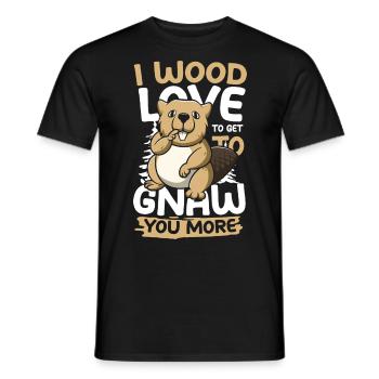 I Wood Love To Get To Gnaw You More Biber - Männer T-Shirt - Schwarz - Vorne - AI Model Male 178 light (178cm)