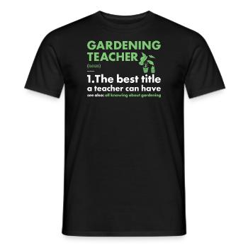 Jardinier Enseignant Définition Jardinage - T-shirt homme - noir - Devant - AI Model Male 178 light (178cm)