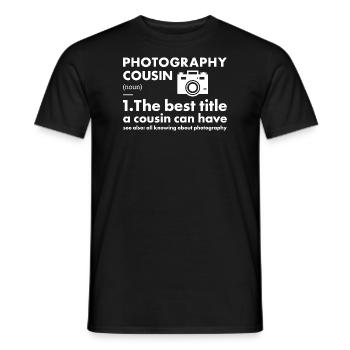 Photographe Cousin Définition Photographie - T-shirt homme - noir - Devant - AI Model Male 178 light (178cm)