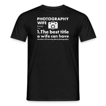 Photographer Wife Definition Photography - Men's T-Shirt - black - Front - AI Model Male 178 light (178cm)