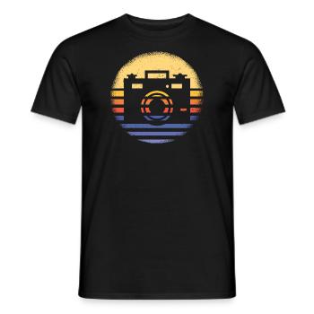 Photographe Photographie de coucher de soleil rétro - T-shirt homme - noir - Devant - AI Model Male 178 light (178cm)