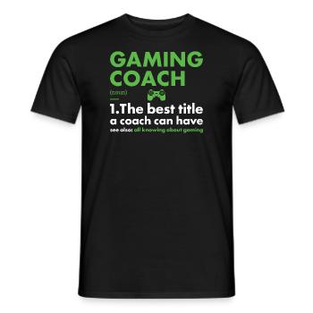 Gamer Coach Definition Gaming - Men's T-Shirt - black - Front - AI Model Male 178 light (178cm)