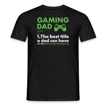 Gamer Dad Definition Gaming - Men's T-Shirt - black - Front - AI Model Male 178 light (178cm)