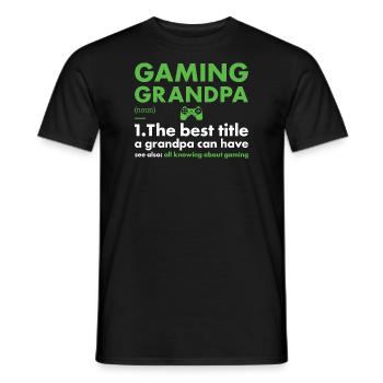 Gamer Grandpa Definition Gaming - Men's T-Shirt - black - Front - AI Model Male 178 light (178cm)
