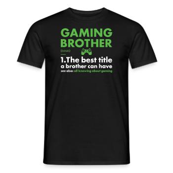 Gamer Brother Definition Gaming - Männer T-Shirt - Schwarz - Vorne - AI Model Male 178 light (178cm)