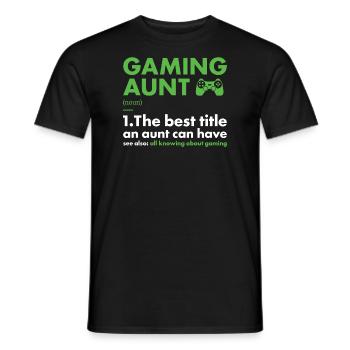 Gamer Aunt Definition Gaming - Männer T-Shirt - Schwarz - Vorne - AI Model Male 178 light (178cm)