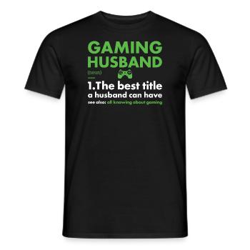 Gamer Husband Definition Gaming - Männer T-Shirt - Schwarz - Vorne - AI Model Male 178 light (178cm)