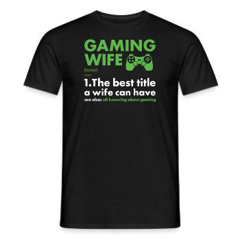 Gamer Wife Definition Gaming - Men's T-Shirt - black - Front - AI Model Male 178 light (178cm)