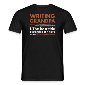Writer Grandpa Definition Writing - Men's T-Shirt - black - Front - AI Model Male 178 light (178cm)