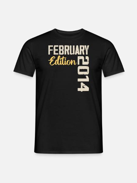 Februar 2014 Jubiläum Februar 2014 Retro - Männer T-Shirt - Schwarz
