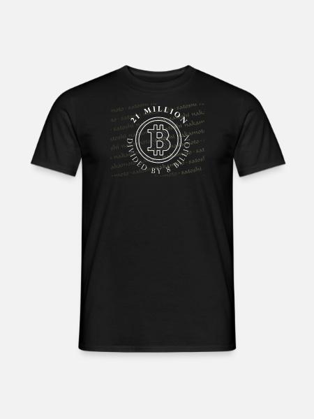 21 Million Divided by 8 Billion Bitcoin T-Shirt - Men's T-Shirt - black